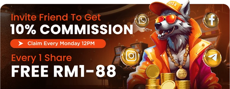 A66 VIP Casino Refer a Friend - 10% Commission & Free RM1-88 Promotion